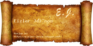 Eizler János névjegykártya